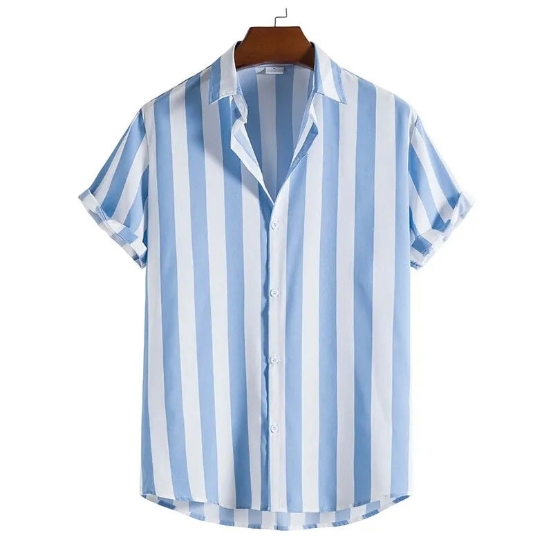 Chemise à Rayures & Manches Courtes - Homme