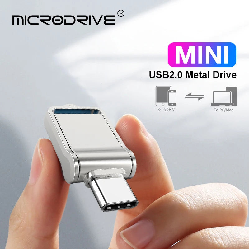 Mini Clé USB 2 en 1 MicroDrive Flash - 16GO à 512GO