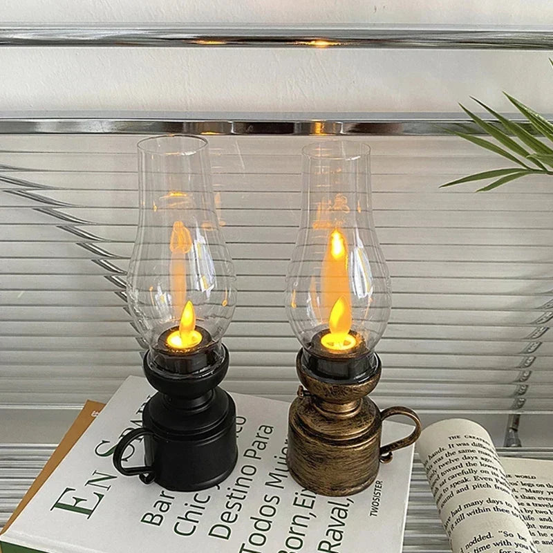 Lampe à Pétrole LED Rétro avec Effet Flamme