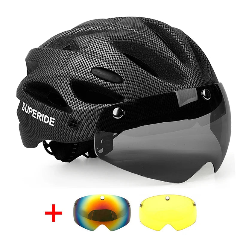 Casque Vélo Ultra Léger avec 3 Visières Amovibles et magnétiques
