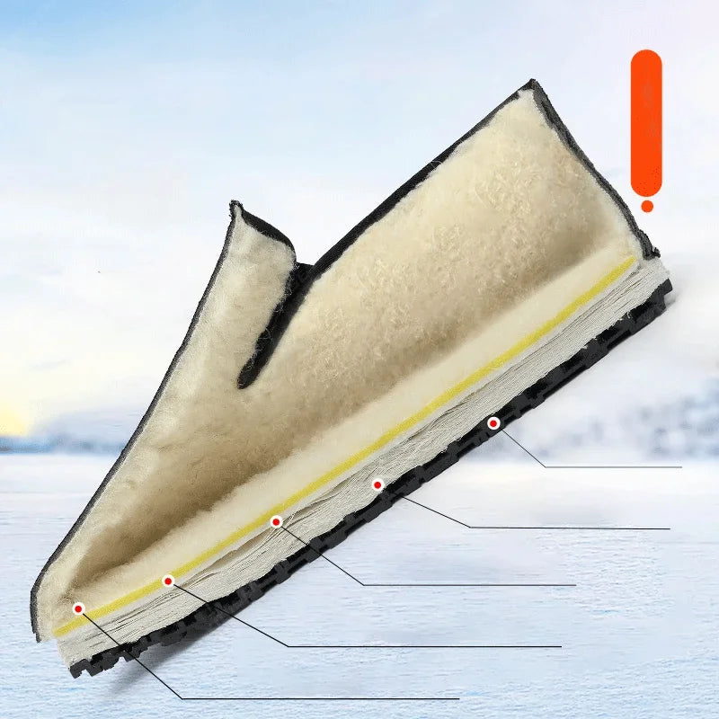 Chaussures Slip-On d'Hiver Antidérapantes à Doublure Fourrure