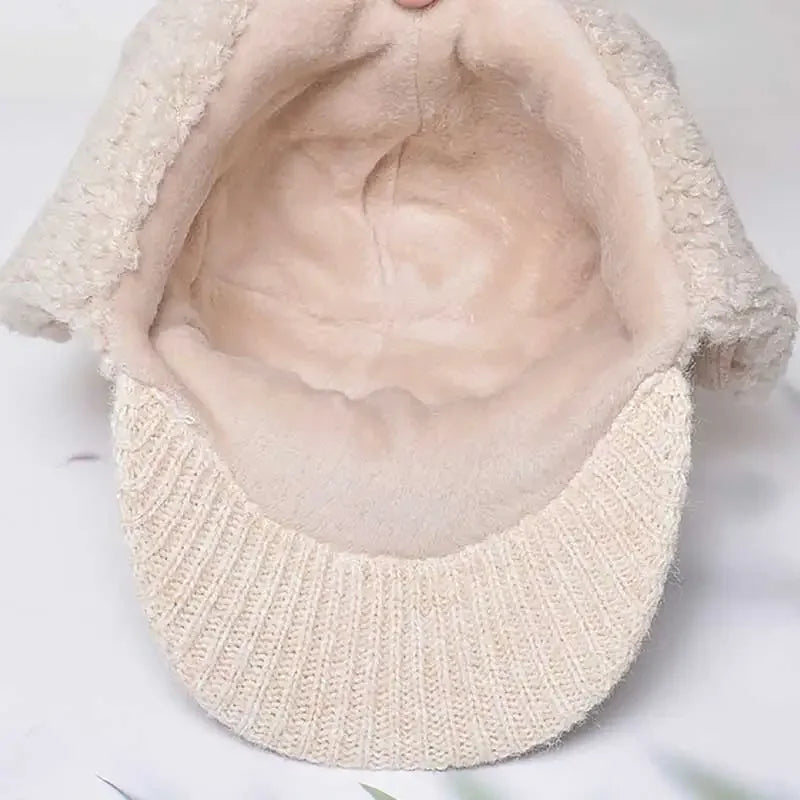 Bonnet Polaire style Bombardier avec Visière et Cache-oreilles intégrés