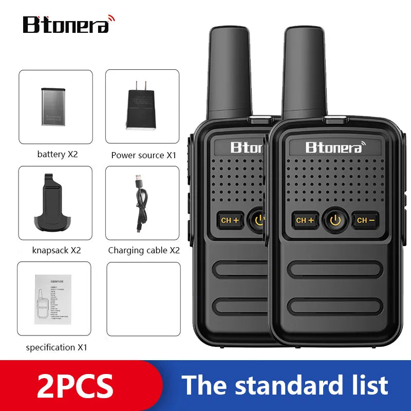 Duo Mini Talkie-Walkie rechargeable - Jusqu'Ă 5km !