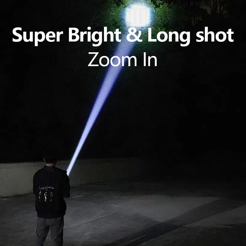 Lampe torche POWER+ - 3 Modes, Zoom, Mousqueton et étanche