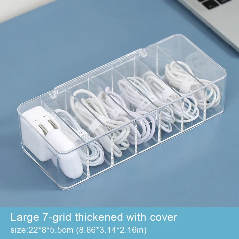 Boîte de rangement pour chargeurs et câbles + 10 Attaches Câbles OFFERTS