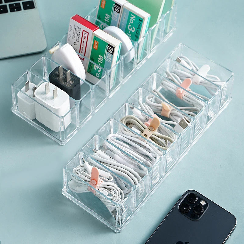 Boîte de rangement pour chargeurs et câbles + 10 Attaches Câbles OFFERTS