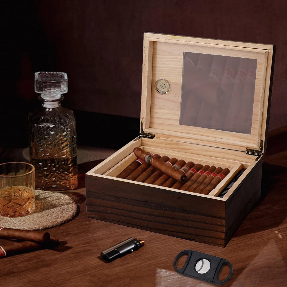 Cave à Cigares en Bois avec Humidificateur