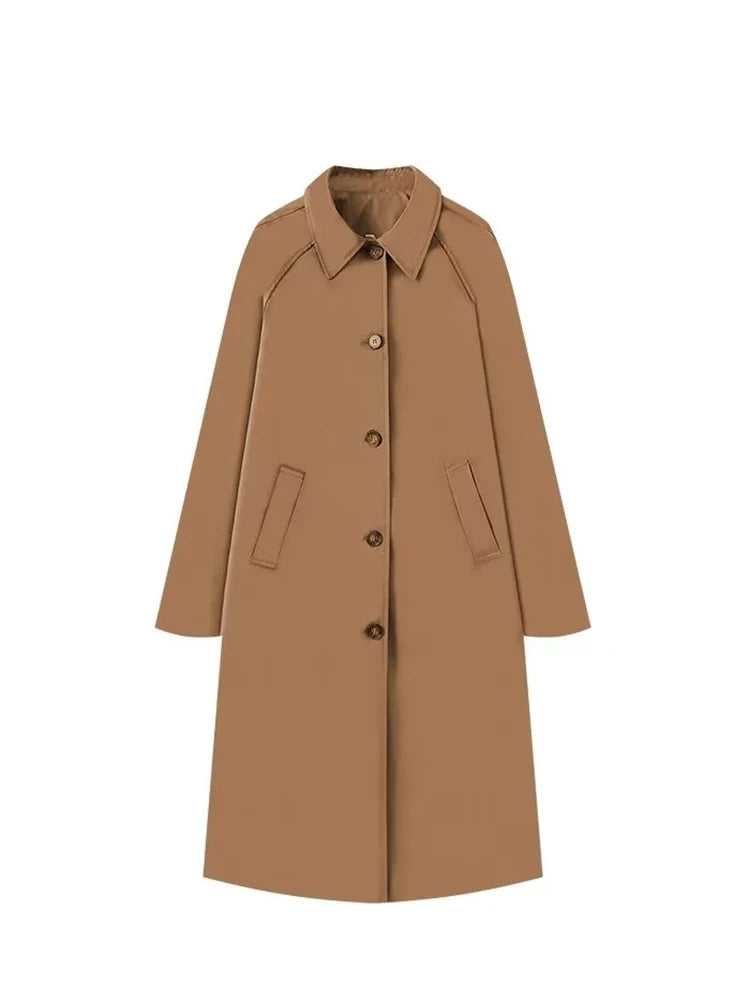 Trench Long Col Coton - Doublure Motifs Carreaux