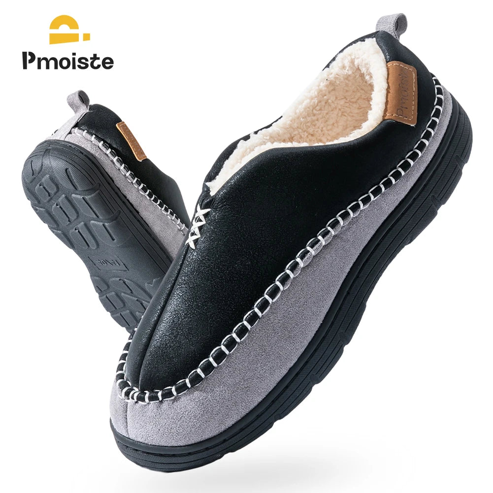Chaussons Bicolore en Peluche Chaude & Antidérapants - Homme