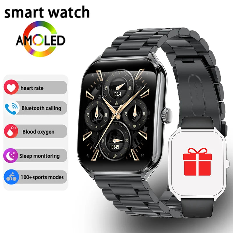 Noir Maille épaisse + Bracelet Noir Silicone OFFERT