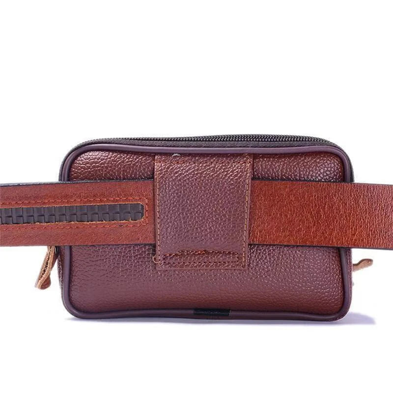 Sac de ceinture multipoches en cuir PU