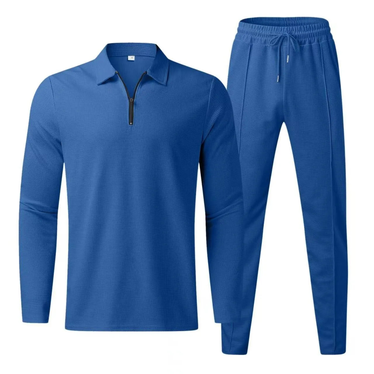 Ensemble Sport Décontracté Zippé Waffle Homme