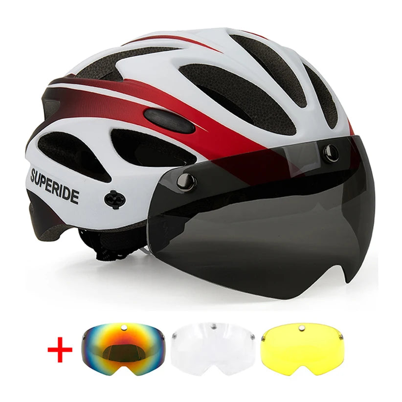 Casque Vélo Ultra Léger avec 3 Visières Amovibles et magnétiques
