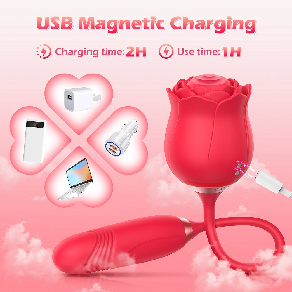 ROSE VIBRATOR - Sextoys 2 en 1