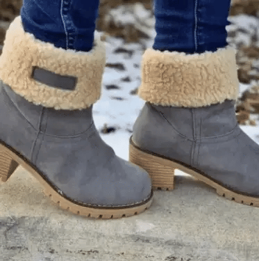 Bottes chaudes en daim & en polaire