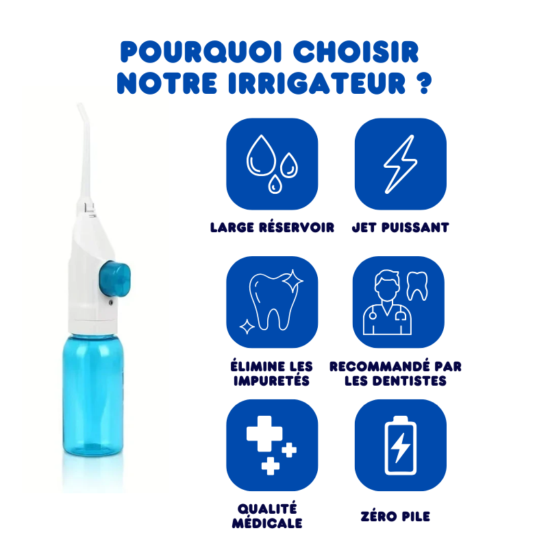 Irrigador dental manual portátil