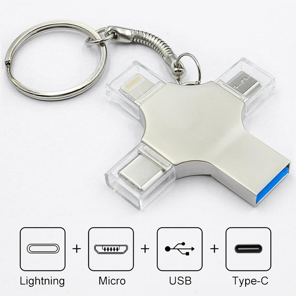 Clé USB 4 EN 1 64GB - PC, Téléphone, Tablette