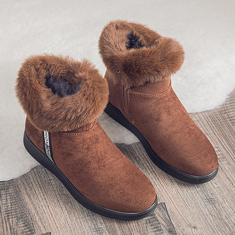 Bottines effet daim - fourrées - Femme