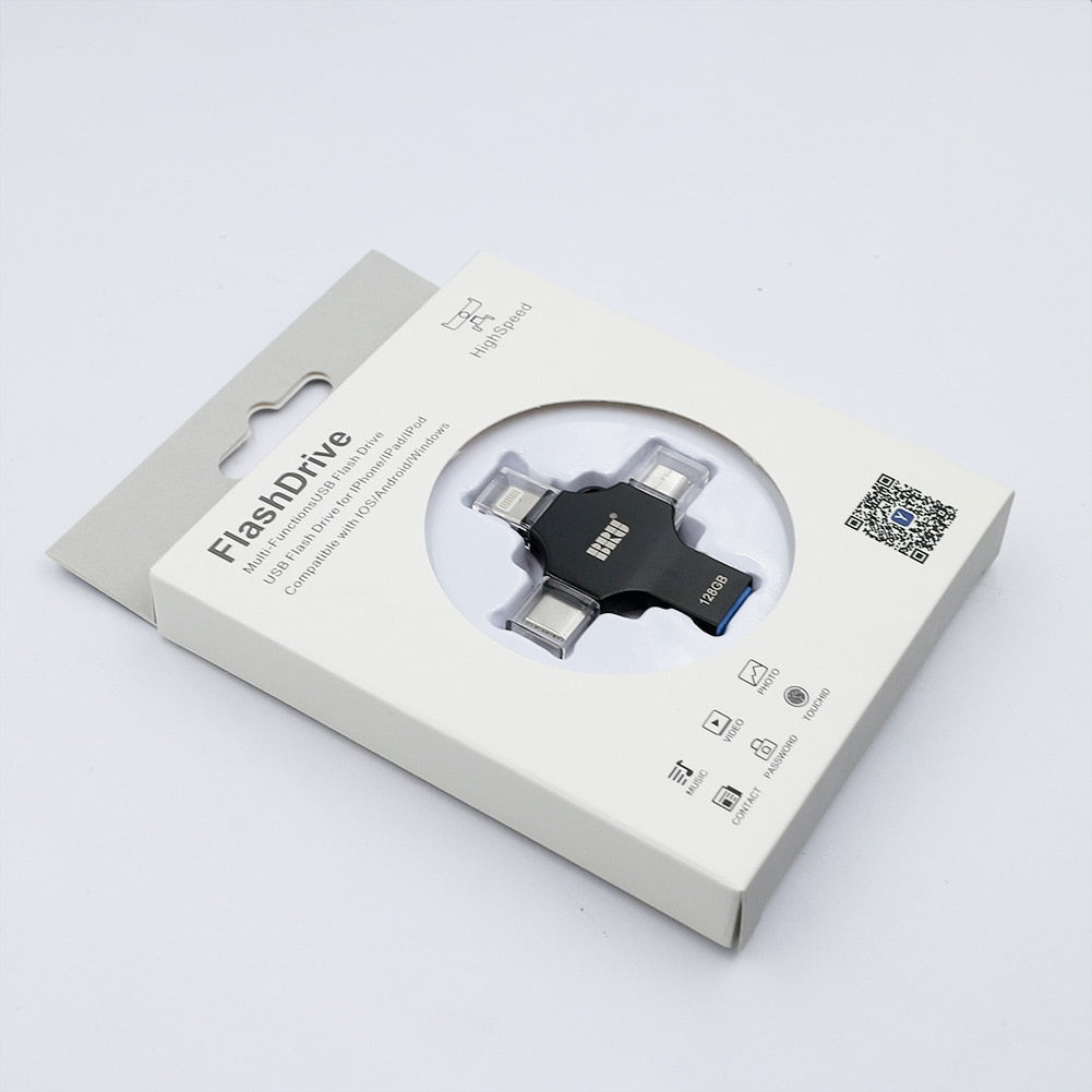 Clé USB 4 EN 1 64GB - PC, Téléphone, Tablette