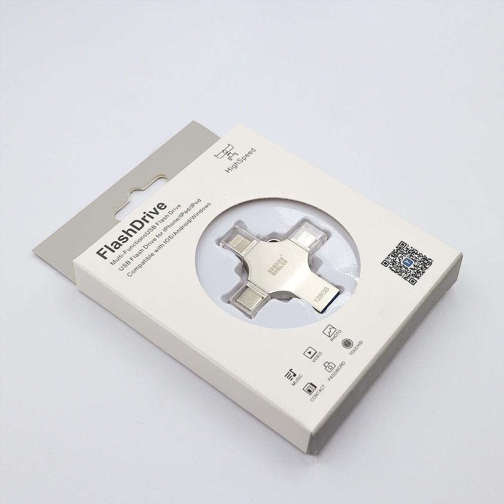 Clé USB 4 EN 1 64GB - PC, Téléphone, Tablette