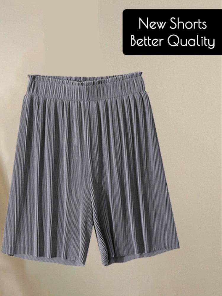 Pantalon large en soie glacée pour femme