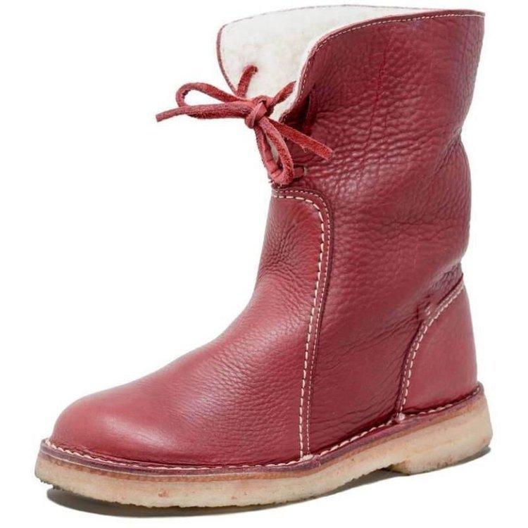 Bottes en cuir intérieur polaire à lacet - 2 LOOKS