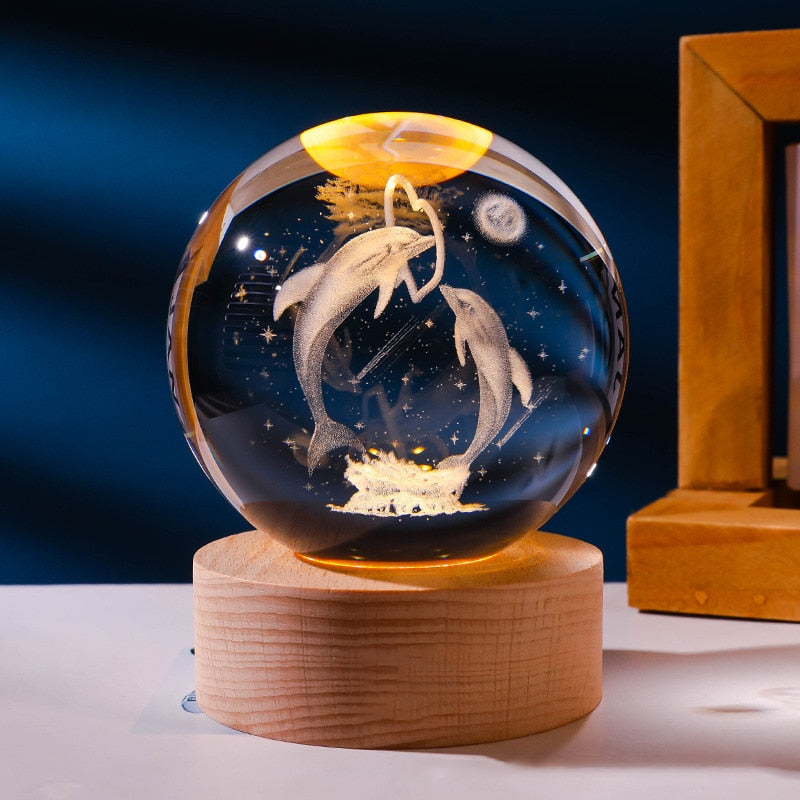 Lampe de chevet en cristal 3D