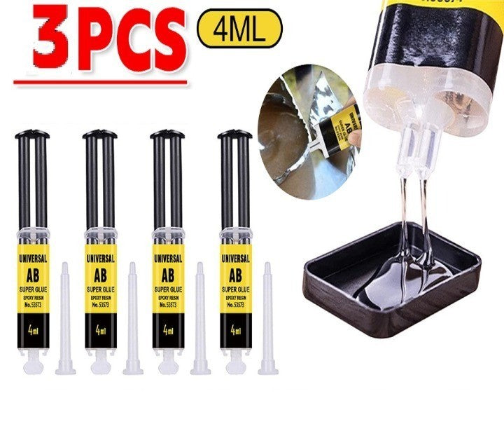 3x Colles AB Universelle Ultra Résistante - Multi-Matériaux