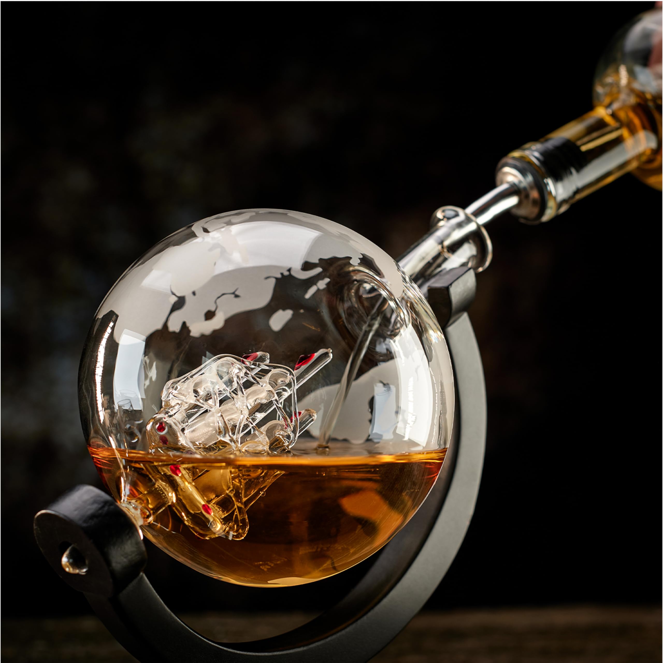 Carafe Whisky Globe + 2 Verres OFFERTS - Idée Cadeau