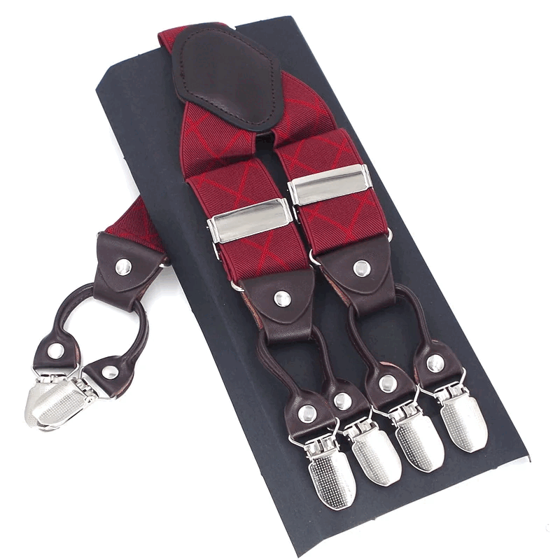 Bretelles en Cuir Élégantes Unies et à Motifs - Homme