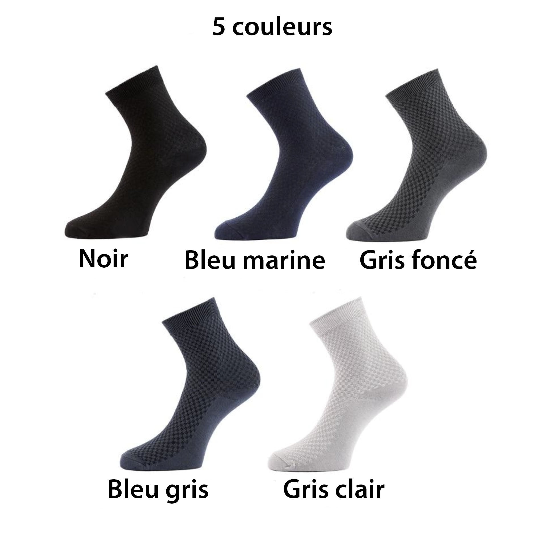 10 paires de chaussettes respirantes en fibres de bambou - Livraison offerte