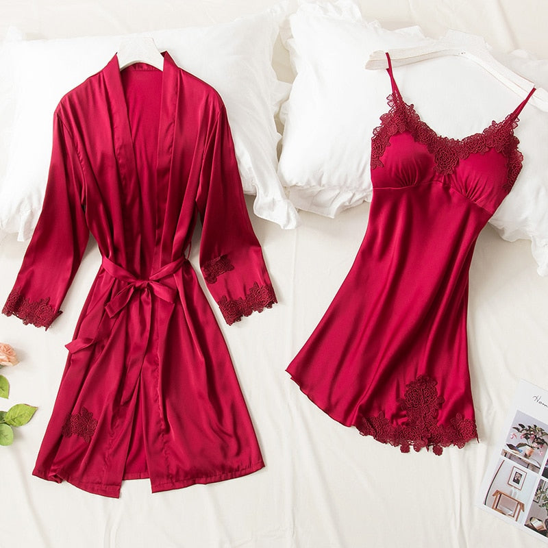 Ensemble de pyjama en satin - 5 pièces