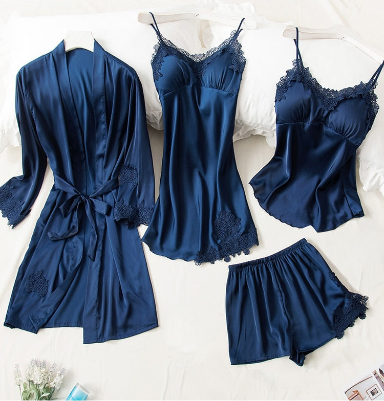 Ensemble de pyjama en satin - 5 pièces