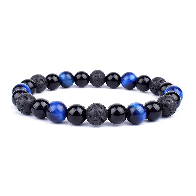 Bracelet Triple Protection - Œil de Tigre, Hématite et Obsidienne Noire