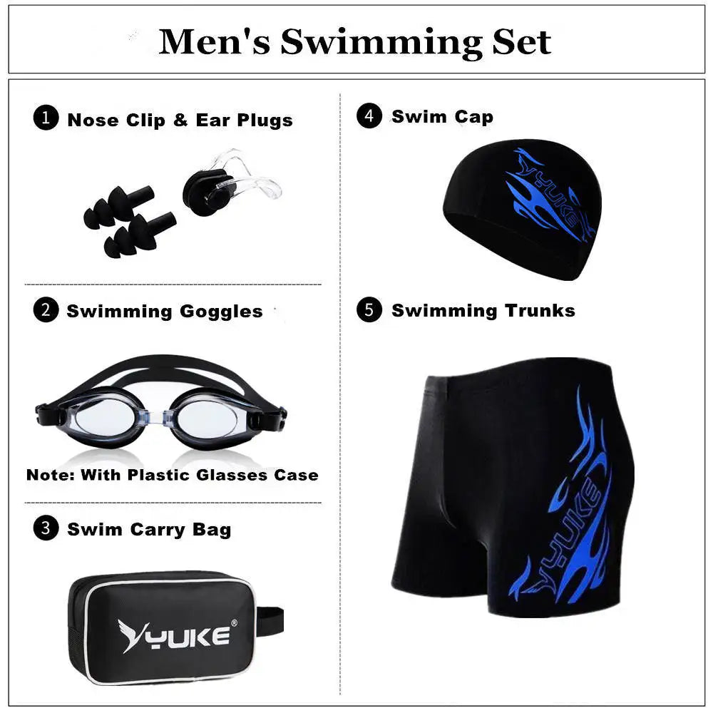 Ensemble de natation pour hommes - Maillot, Bonnet, Lunettes, Pince nez, bouchons d'oreille...