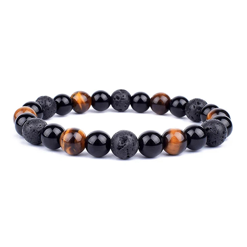 Bracelet Triple Protection - Œil de Tigre, Hématite et Obsidienne Noire