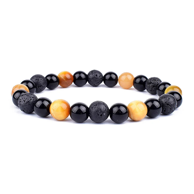 Bracelet Triple Protection - Œil de Tigre, Hématite et Obsidienne Noire