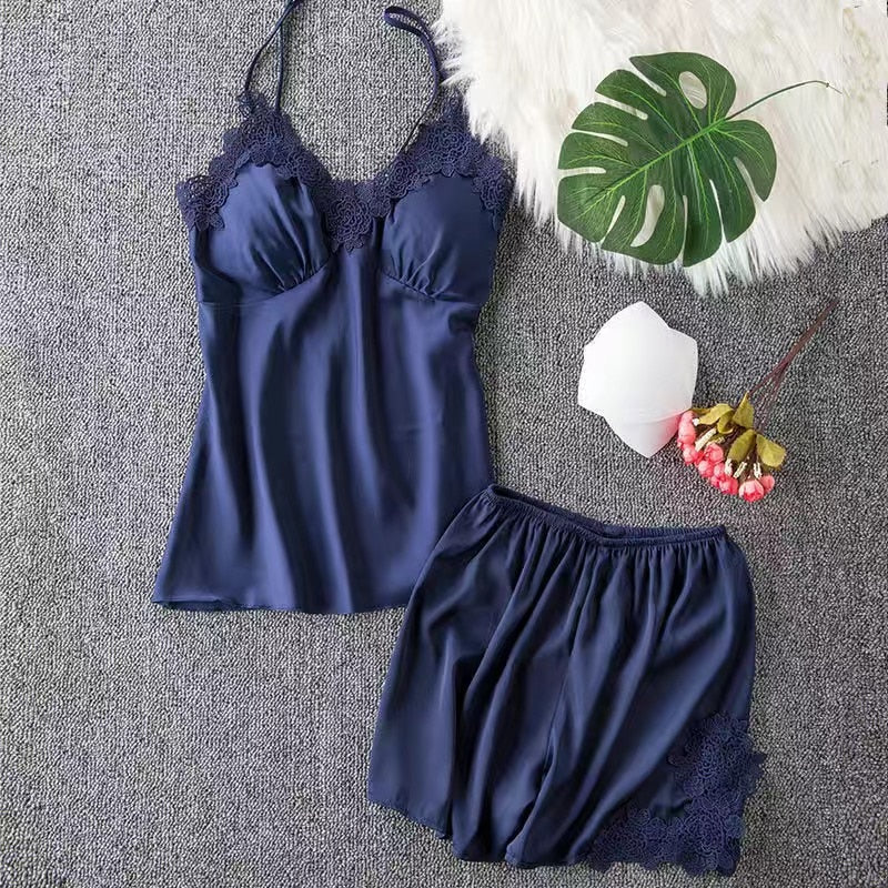 Ensemble de pyjama en satin - 5 pièces