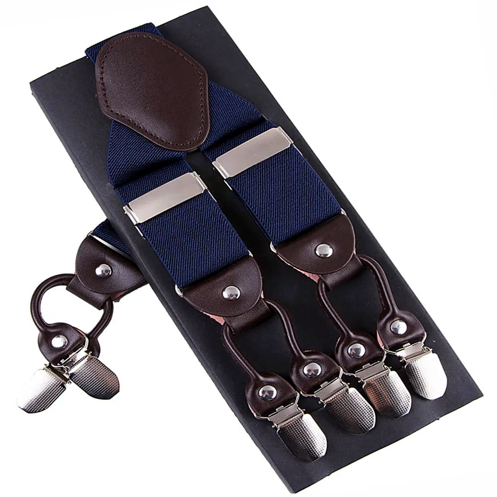 Bretelles en Cuir Élégantes Unies et à Motifs - Homme