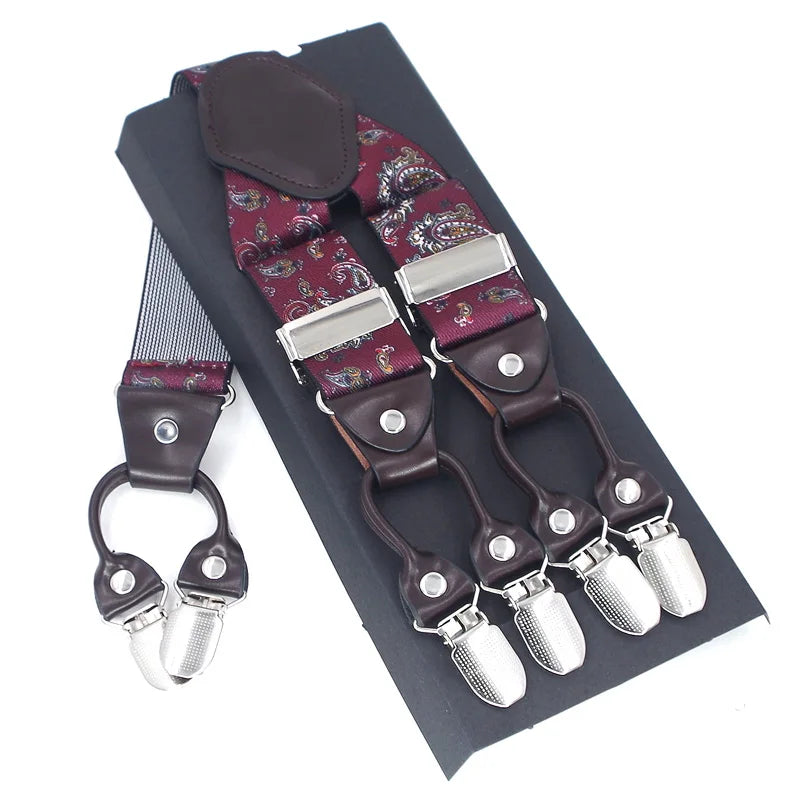 Bretelles en Cuir Élégantes Unies et à Motifs - Homme