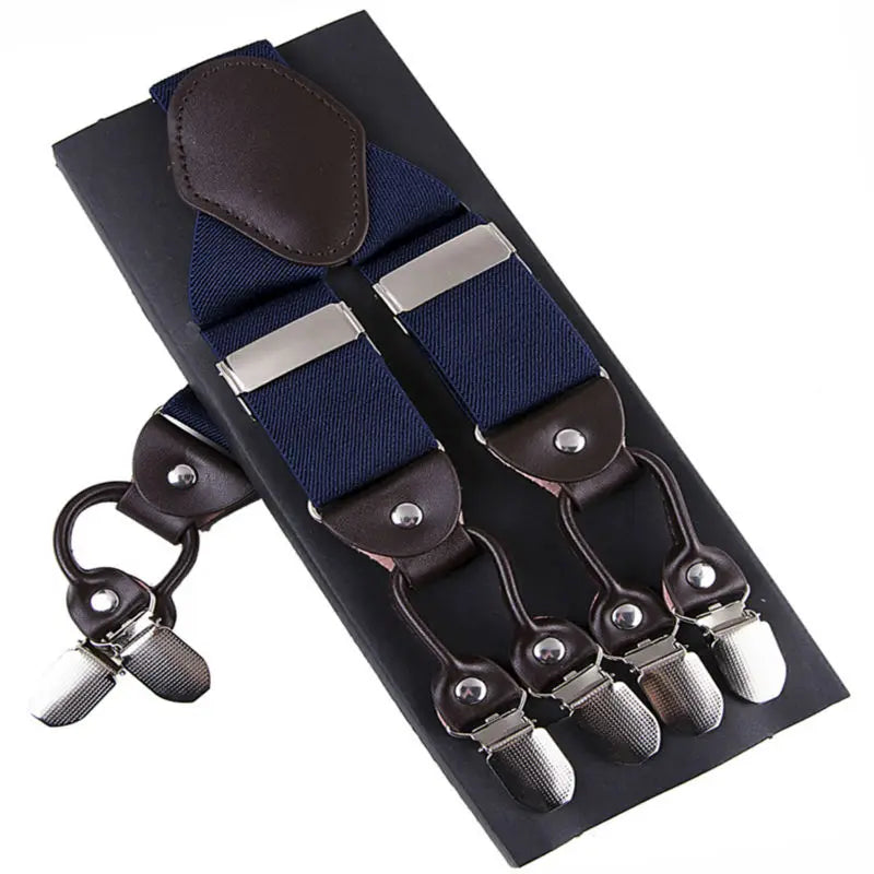 Bretelles en Cuir Élégantes Unies et à Motifs - Homme
