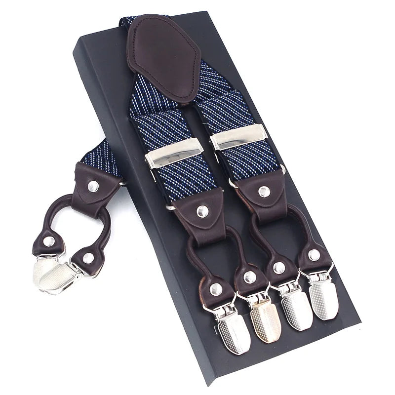 Bretelles en Cuir Élégantes Unies et à Motifs - Homme