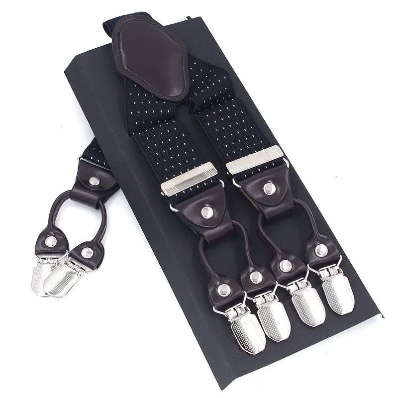Bretelles en Cuir Élégantes Unies et à Motifs - Homme