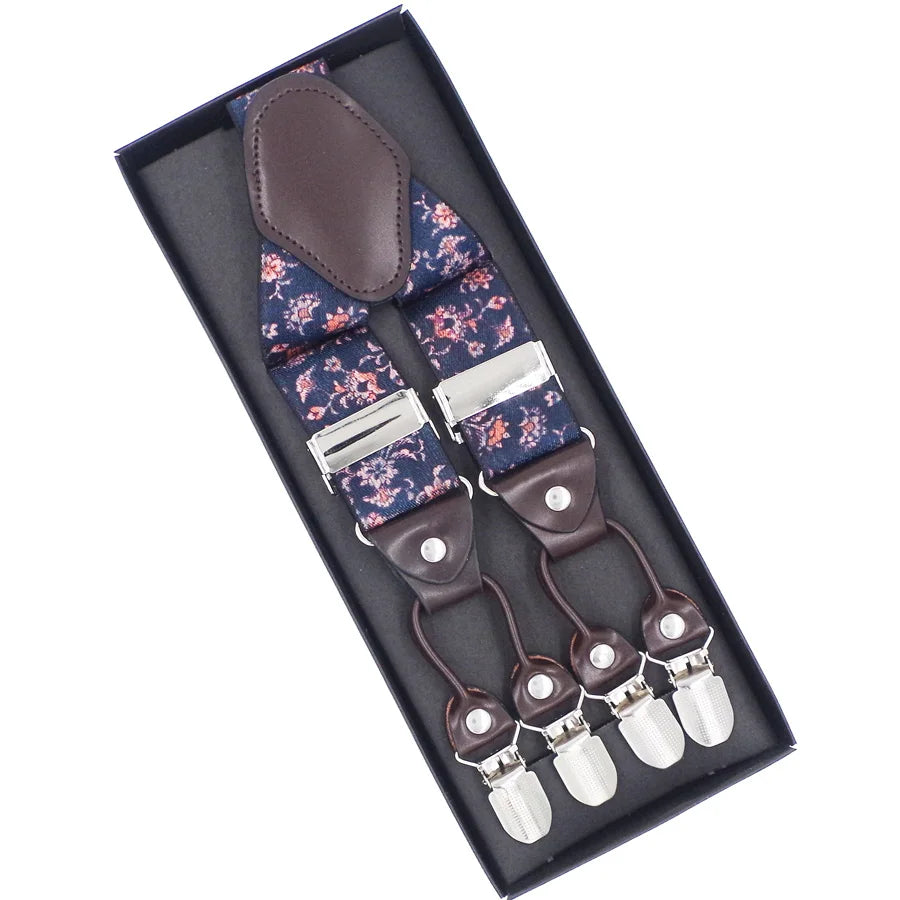 Bretelles en Cuir Élégantes Unies et à Motifs - Homme
