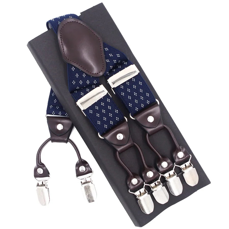 Bretelles en Cuir Élégantes Unies et à Motifs - Homme