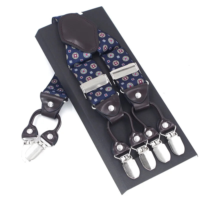 Bretelles en Cuir Élégantes Unies et à Motifs - Homme