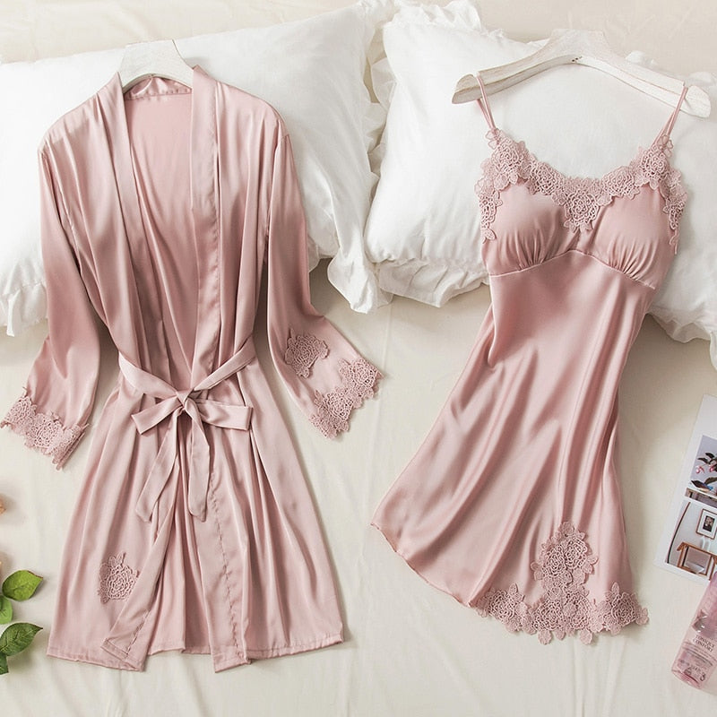 Ensemble de pyjama en satin - 5 pièces