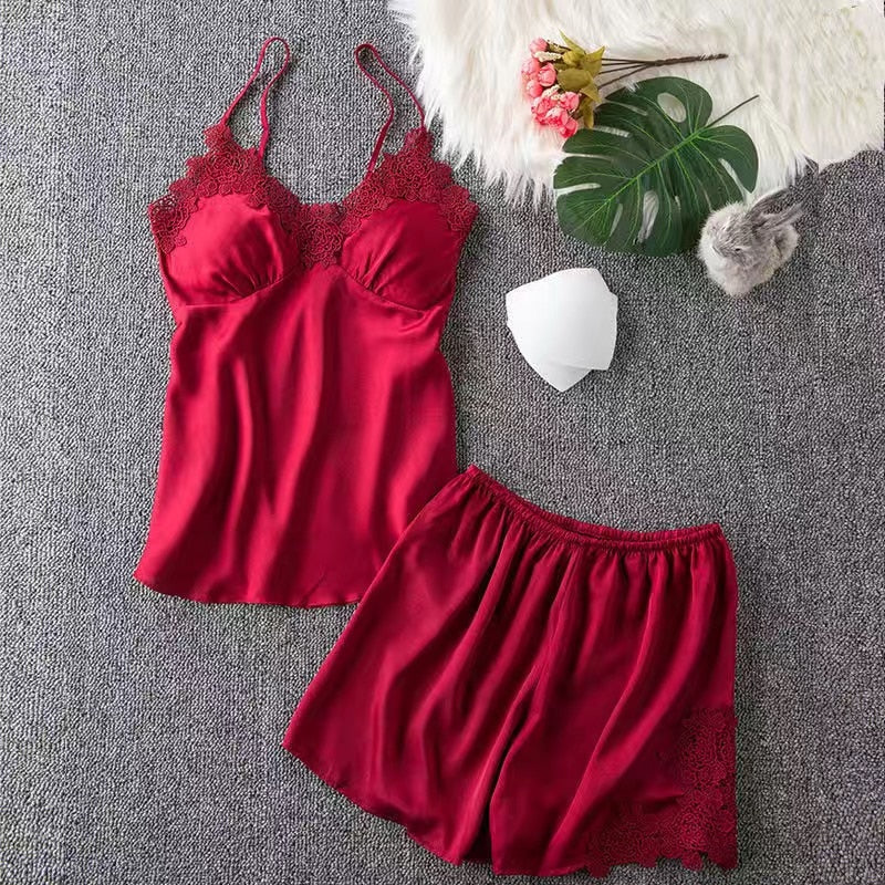 Ensemble de pyjama en satin - 5 pièces
