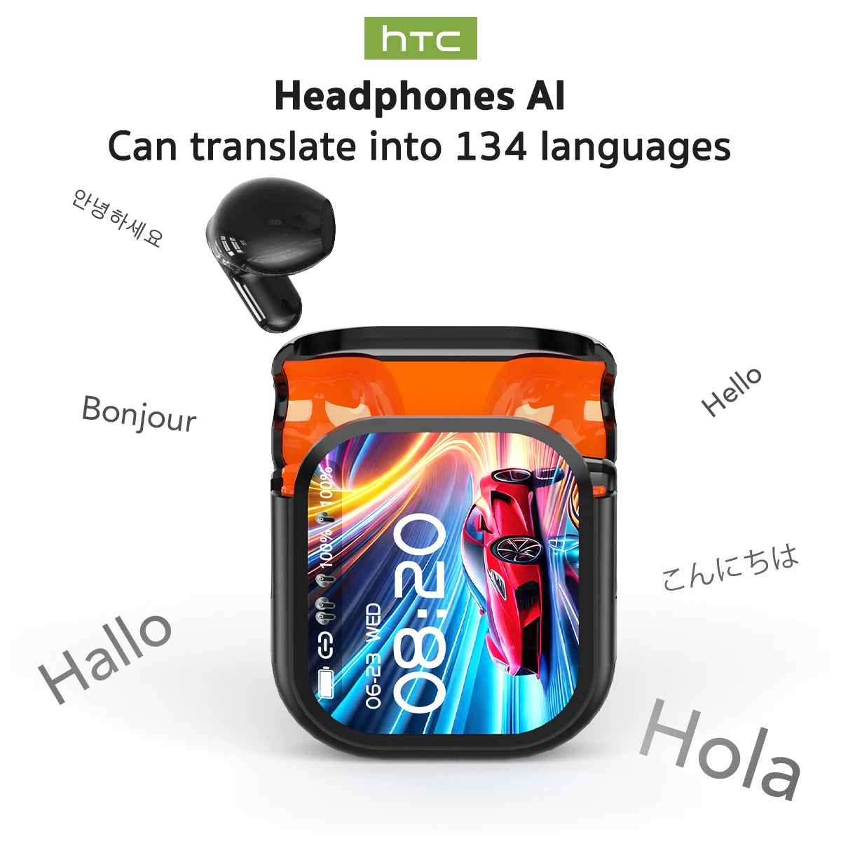 Écouteurs AI avec Écran Tactile & Traduction 135 Langues