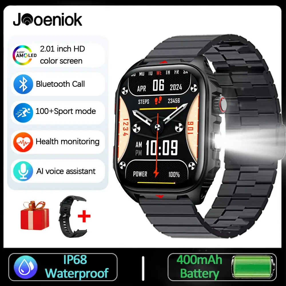 Montre Connectée Étanche avec Lampe LED Intégrée + Bracelet OFFERT